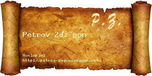 Petrov Zágon névjegykártya